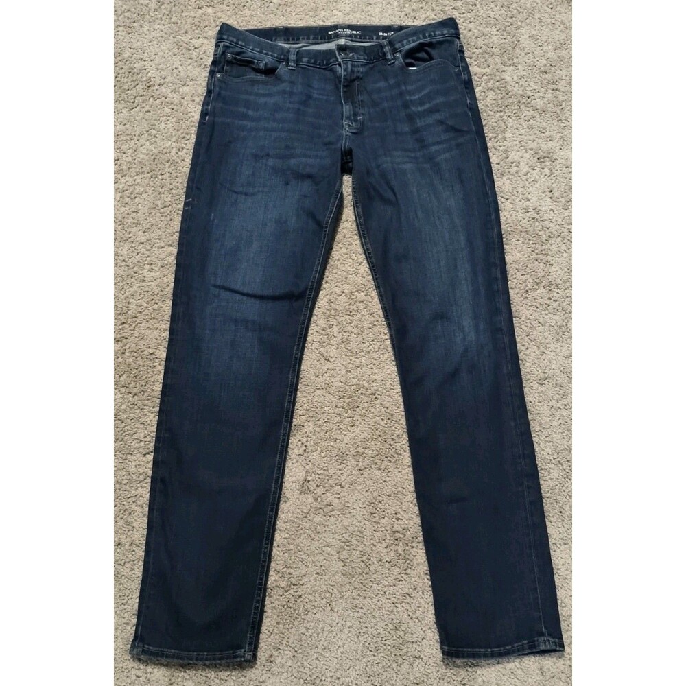 Men's Banana Republic Traveler Slim Fit Blue Jeans 38X36 Straight Leg
